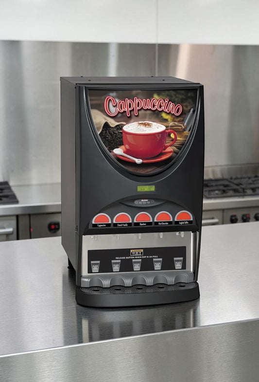 Top-Tier Condition – BUNN iMIX-5 – Commercial Infusion Hot Drink Dispenser – 5 Hoppers – Stainless Steel – Fully Tested & Operational!
