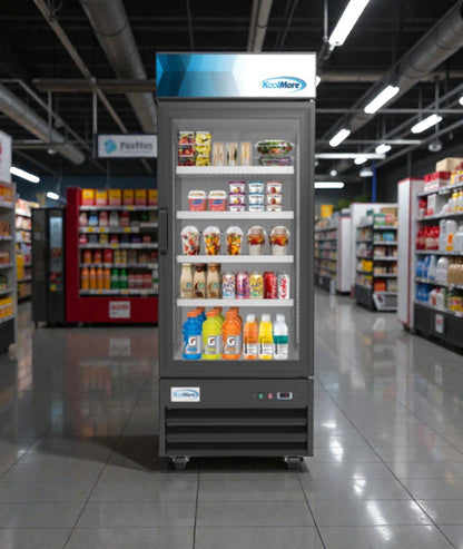 Brand -New Condition – KoolMore One-Door Glass Merchandiser Refrigerator (Scratch & Dent)