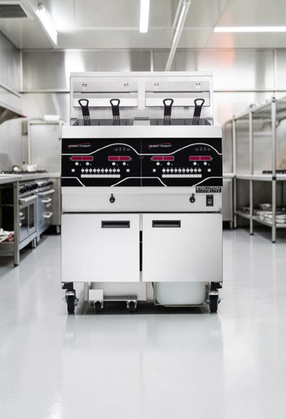 Exceptional Condition – Henny Penny EEG242.0_NAT – Evolution Elite® 2-Well Gas Open Fryer – 60 lb Total Capacity – ENERGY STAR® - Fully Tested & Operational!