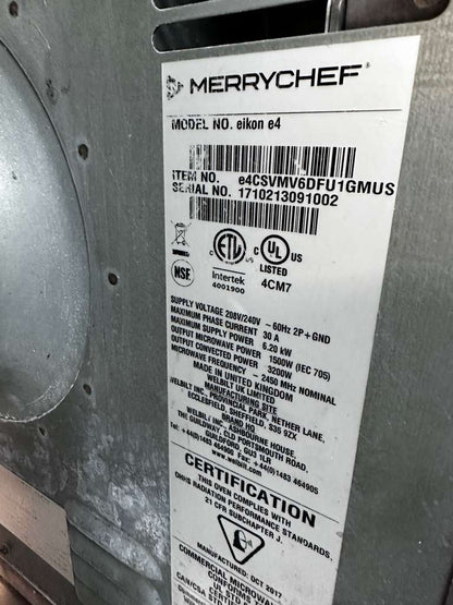Exceptional Condition – Merrychef eikon e4 High-Speed Accelerated Oven – 208/240V – Fully Tested & Operational!
