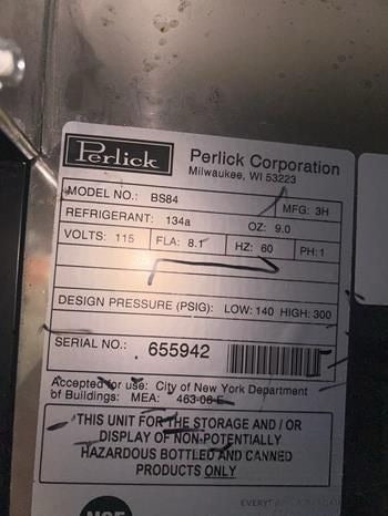 Top-Tier Condition – Perlick BBS84-SS-L-STK – 84" Stainless Steel Back Bar Refrigerator – 3 Swinging Solid Doors – 24.8 Cu. Ft. – 115V – NSF / cULus Listed – Fully Tested & Operational!