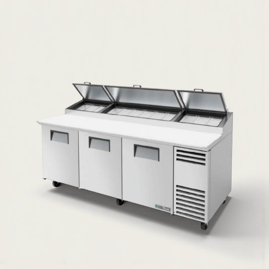 Superior Condition – True TPP-93 Commercial Pizza Prep Refrigerator – 93” Three Door – 115V – UL Listed – Fully Tested & Operational