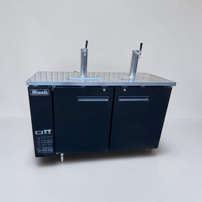 Exceptional Condition – Migali C-DD60-2-HC – 60" Two Door Direct Draw Beer Dispenser – 2 Tap Commercial Kegerator – 115V – Fully Tested & Operational!