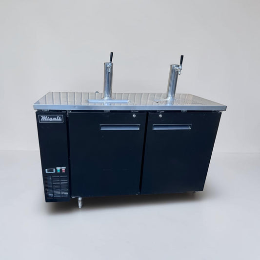 Exceptional Condition – Migali C-DD60-2-HC – 60" Two Door Direct Draw Beer Dispenser – 2 Tap Commercial Kegerator – 115V – Fully Tested & Operational!