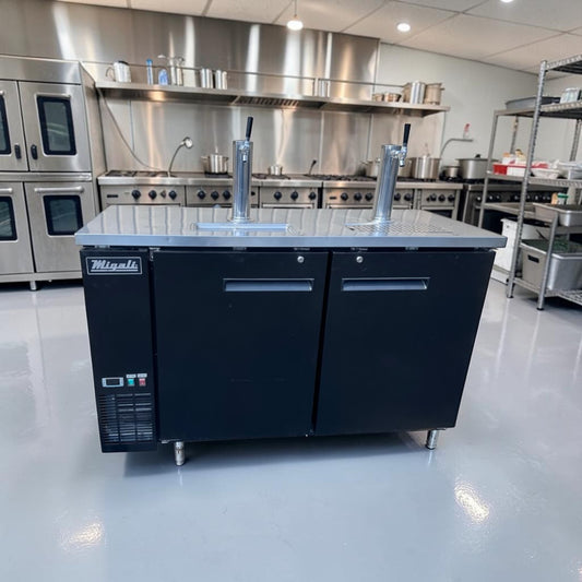 Exceptional Condition – Migali C-DD60-2-HC – 60" Two Door Direct Draw Beer Dispenser – 2 Tap Commercial Kegerator – 115V – Fully Tested & Operational!