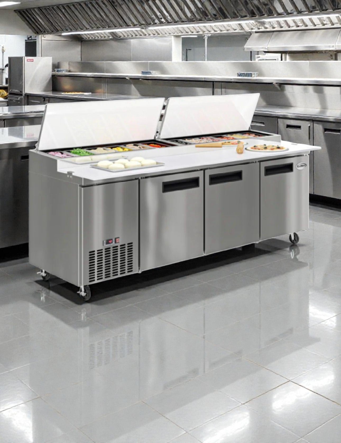 Brand New – Scratch & Dent – Koolmore 72" Refrigerated Pizza Prep Refrigerator