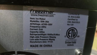 Excellent  Condition – Freezimer Nugget Ice Maker – Countertop Sonic Ice Machine – Wi-Fi Enabled – 40 LBS/Day – Fully Tested & Operational!