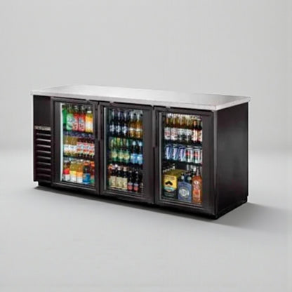 High-Grade Condition – True 3-Section Back Bar Cooler – Glass Doors – 115V / Single Phase – Fully Tested & Working