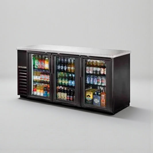 High-Grade Condition – True 3-Section Back Bar Cooler – Glass Doors – 115V / Single Phase – Fully Tested & Working