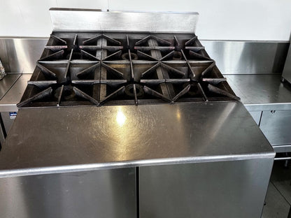 Optimal Condition – Vulcan – 36" Commercial 6-Burner Countertop Gas Hot Plate / Range – 150,000 BTU – Heavy Cast-Iron Grates – Fully Tested & Operational!