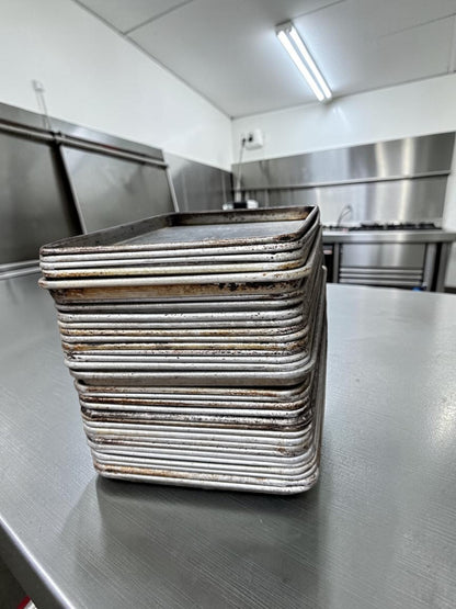 Dependable Condition – 1/2 Size Aluminum Sheet Pans – Commercial Half Size Baking Pans – Quantity 30 – Ready for Commercial Use!