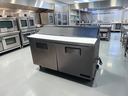 Well-Maintained Condition – True TSSU-60-16 – 60″ Two-Door Refrigerated Sandwich & Salad Prep Table – 16-Pan Capacity – 115V – Fully Tested & Operational!