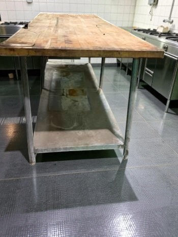 Excellent Condition – Commercial Butcher Block Prep Table – Heavy-Duty Wood Top – 96 in – Fully Tested & Operational!