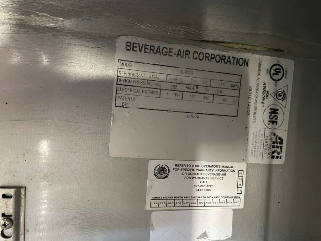Premium Condition – Beverage-Air UCR27A – Commercial Undercounter Refrigerator – 115V / Single Phase – Fully Tested & Working!