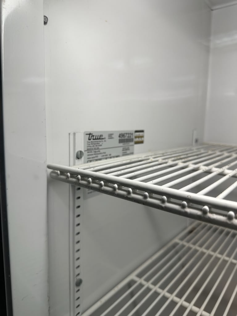 Elite Condition – True GDM-49 – 49 Cu. Ft. Commercial Two Glass Door Refrigerated Merchandiser – Sliding Doors – Illuminated Sign Panel – 115V – Fully Tested & Operational!