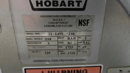 High-Grade Condition – Hobart HS8 Commercial Heavy-Duty Meat Slicer – 120V / Single Phase – Fully Tested & Working!