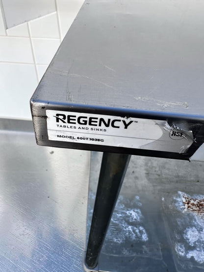 Remarkable Condition – Regency 600T3036G – 36" × 30" Commercial Stainless Steel Work Table – Galvanized Undershelf – Adjustable Feet – NSF Certified – Fully Inspected & Ready for Use!
