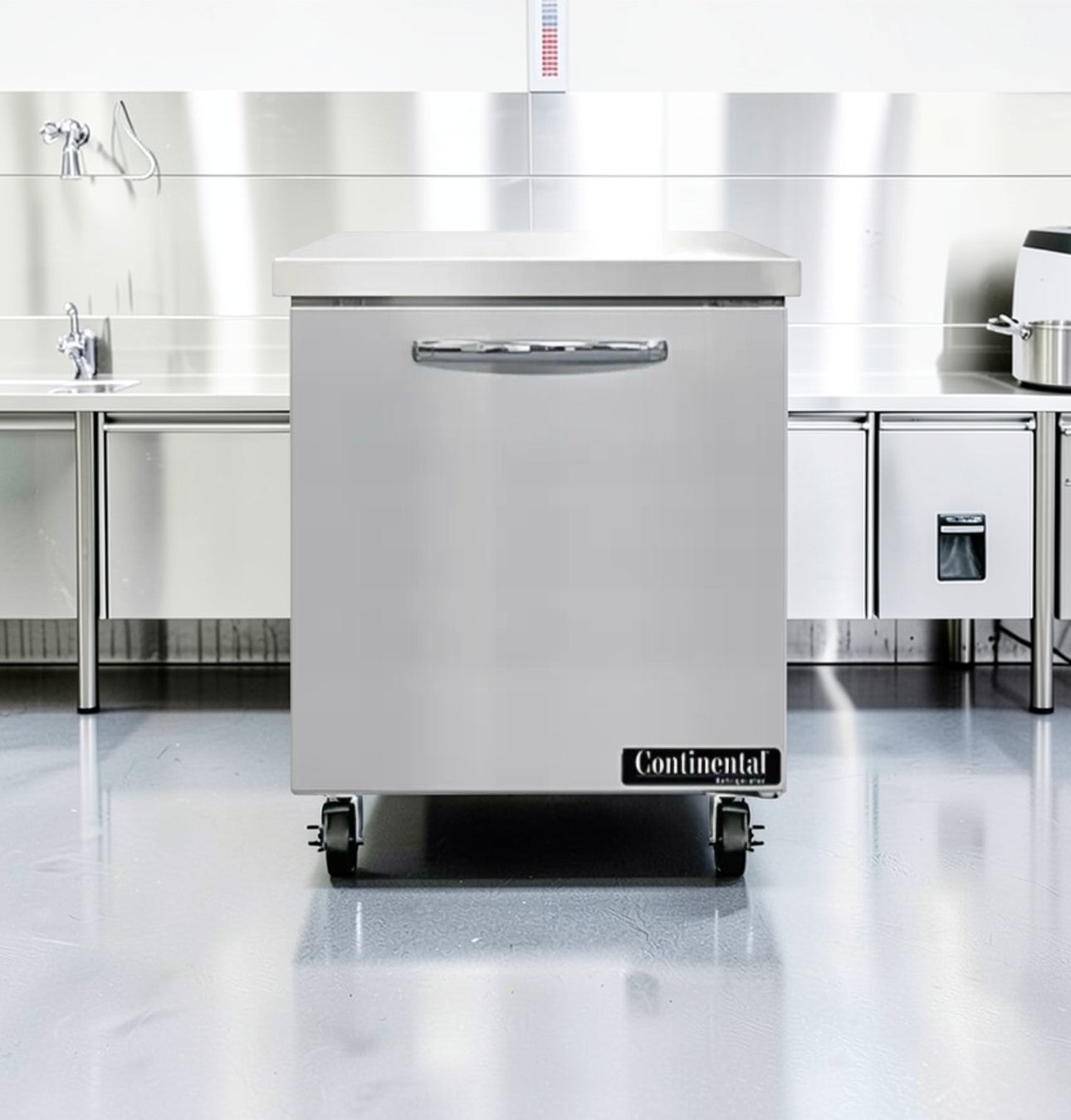 Exceptional Condition – Continental Undercounter Refrigerator – 1 Door – Commercial Stainless Steel – Fully Tested & Operational!