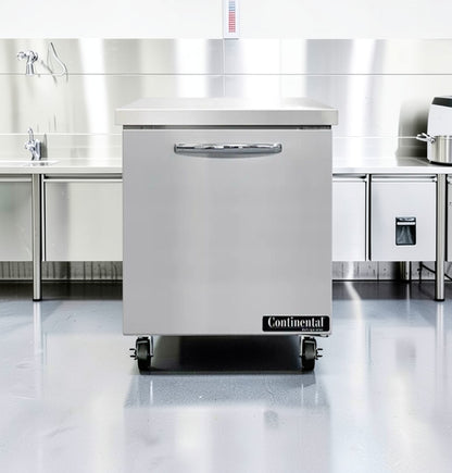 Exceptional Condition – Continental Undercounter Refrigerator – 1 Door – Commercial Stainless Steel – Fully Tested & Operational!