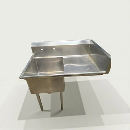 Premium Condition – One-Compartment Stainless Steel Commercial Kitchen Sink – Right-Side Drainboard – NSF – Fully Tested & Ready for Use!