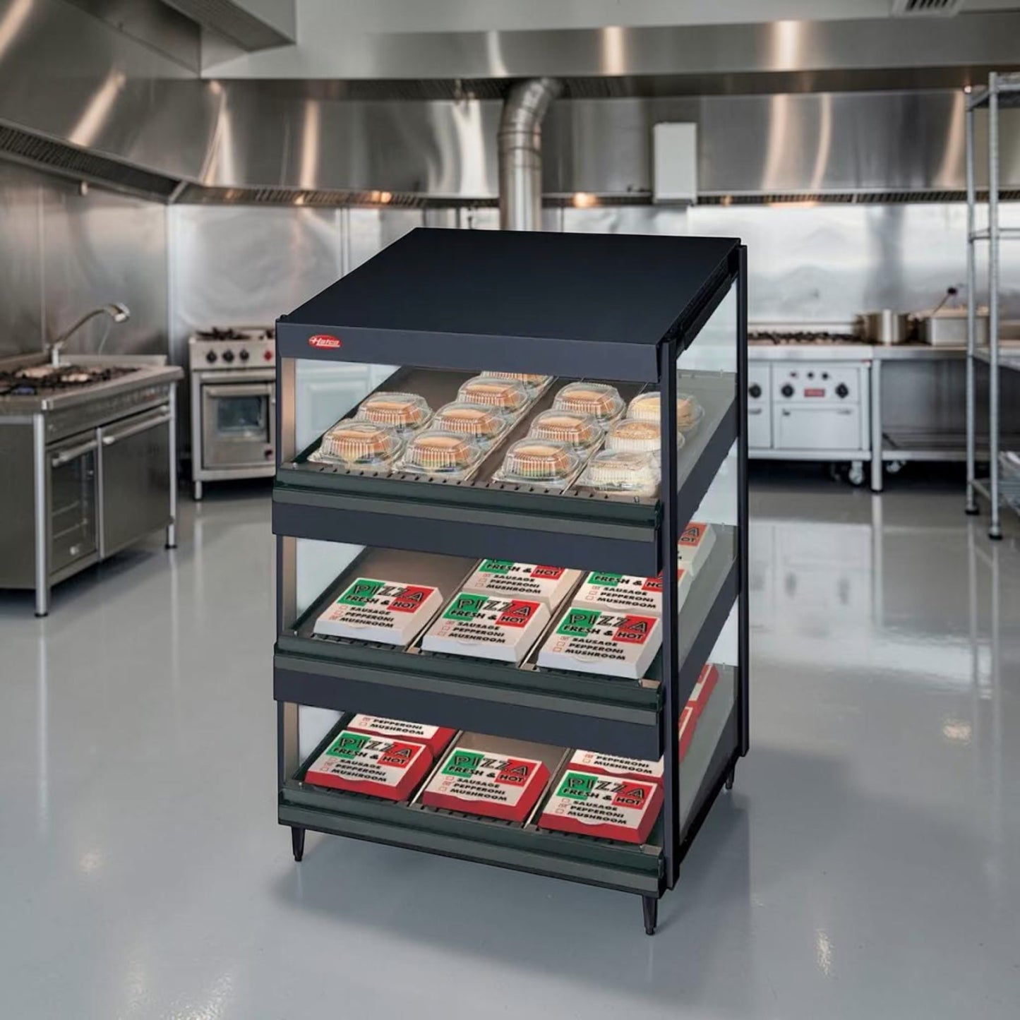Dependable Condition – Hatco GRSDS-24T Glo-Ray® – 24" Triple-Shelf Open Heated Merchandiser – Infrared Heat – 120V – NSF Listed – Fully Tested & Operational!