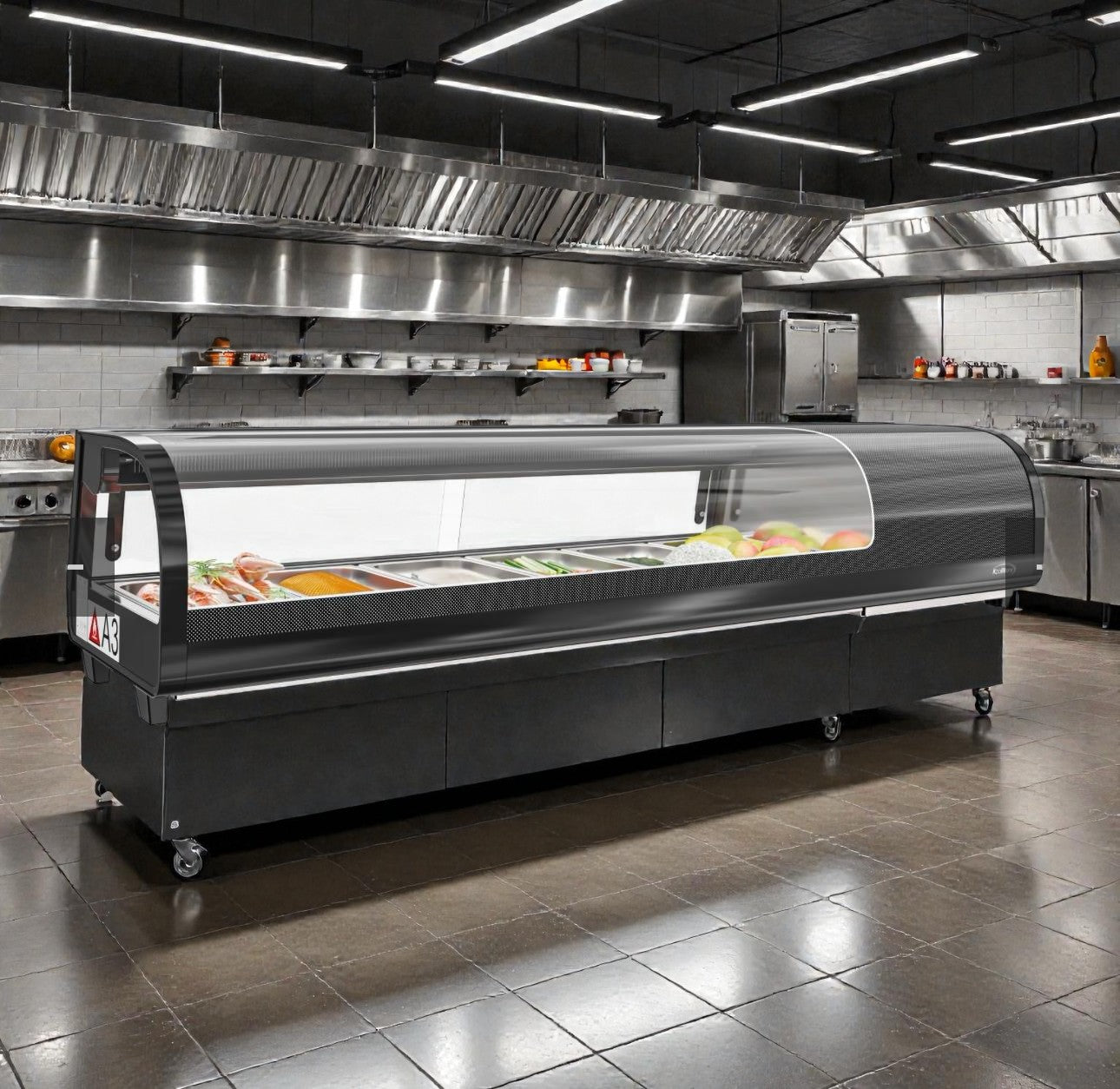 Damaged – Koolmore 60" Glass Sushi Countertop Display Refrigerator