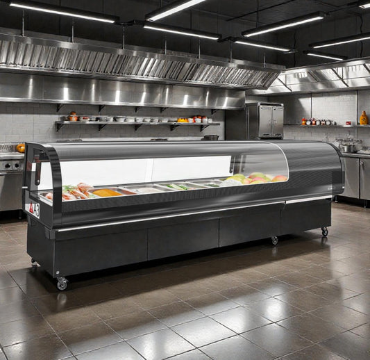 Damaged – Koolmore 60" Glass Sushi Countertop Display Refrigerator