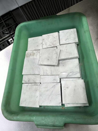 Outstanding Condition – Carrara White Marble 4x4 Honed Tile – Natural Stone Mosaic Tiles – Interior Wall & Backsplash Stone – One Lot