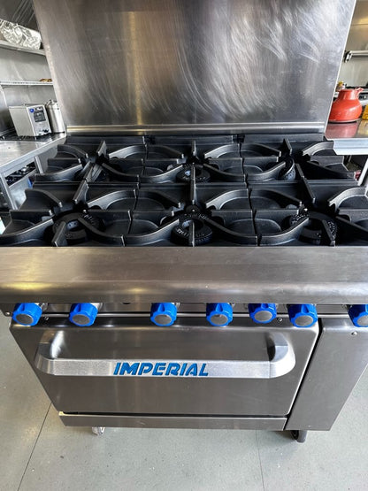 Exceptional Condition – Imperial IR-6 – 36" Commercial 6-Burner Gas Range with Standard Oven – 227,000 BTU – Fully Tested & Operational!