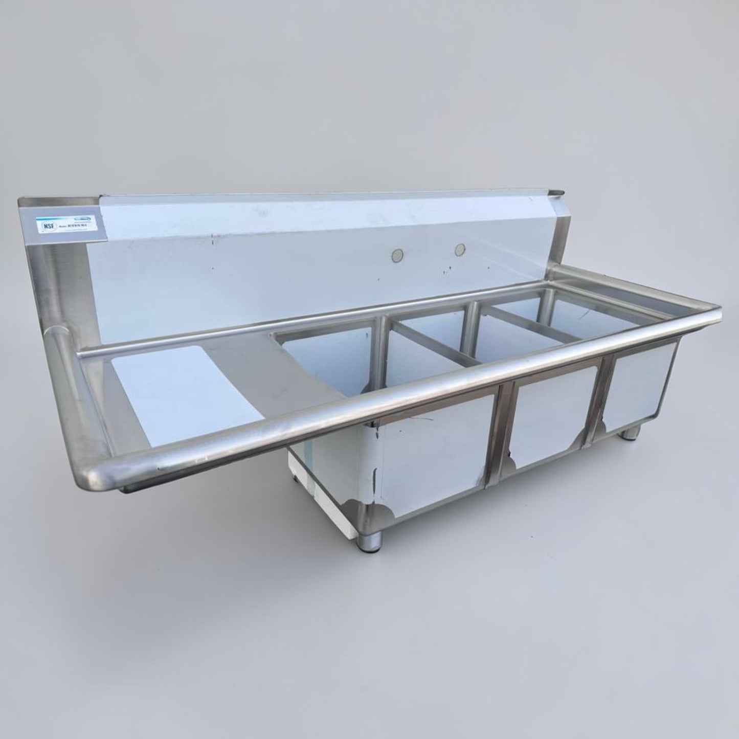 Brand New – KoolMore SC121610-16L3 Stainless Steel 3 Compartment Sink w/ Left Drainboard – Commercial Kitchen Sink – NSF Certified!