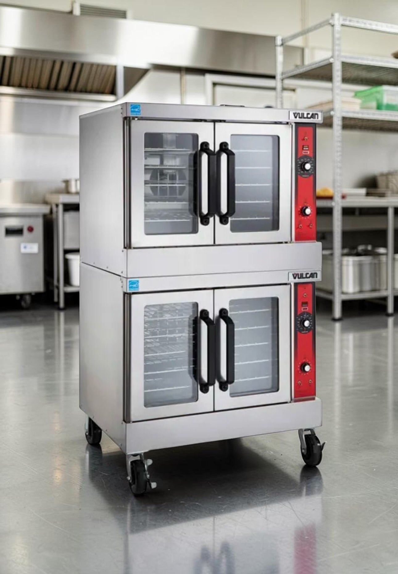 Exceptional Condition – Vulcan VC55GD – Double Stack Natural Gas Convection Oven – Heavy-Duty Commercial Oven w/ Casters – Fully Tested & Operational!