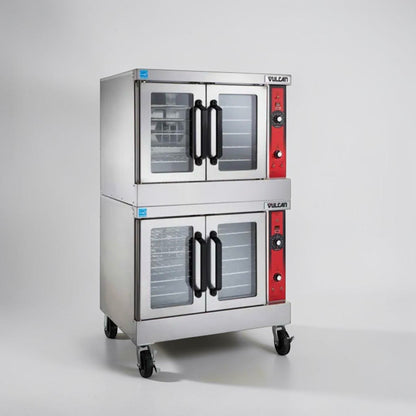 Exceptional Condition – Vulcan VC55GD – Double Stack Natural Gas Convection Oven – Heavy-Duty Commercial Oven w/ Casters – Fully Tested & Operational!