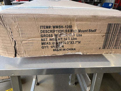 Brand New Premium Condition – KoolMore WMSH-1260 – Commercial Stainless Steel Wall Mount Shelf – NSF Certified – Never Used in Original Box