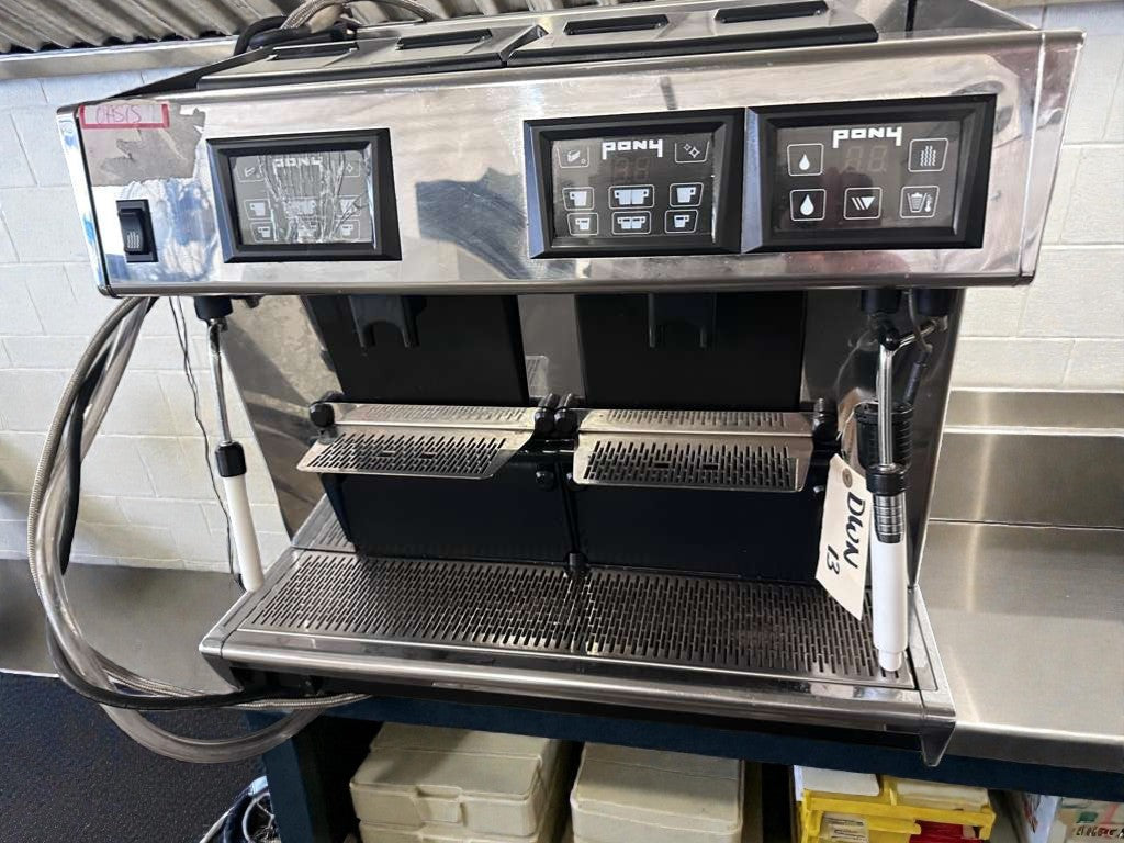 Premium Condition – Pony 2 Group Commercial Automatic Espresso Machine – Touchscreen Controls – Stainless Steel – Fully Tested & Operational!