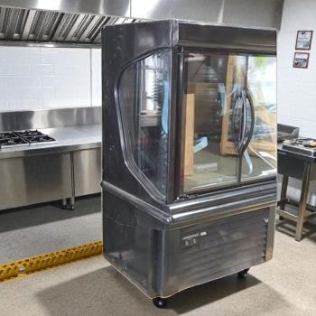 New  – Hussmann MD4060DA microSC™ Two Section Glass Door Merchandiser – 41 5/16" – Black Finish – 115V – Fully Tested & Operational!