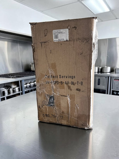 Pristine Condition – Perfect Servings UV-PSPD-5-AV-BL-T-B – 5-Select Tall Dual LED Translight Coffee Condiment Powder Dispenser – New / Open Box – Ready for Commercial Use!