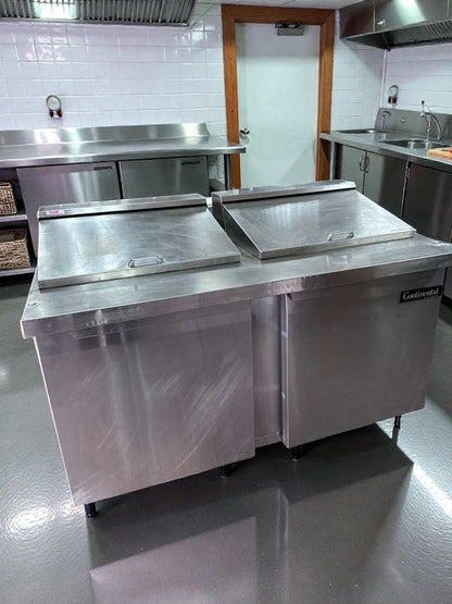 Excellent Condition – Continental Commercial Refrigerated Prep Table – Stainless Steel – NSF & UL Listed – Fully Tested & Operational!