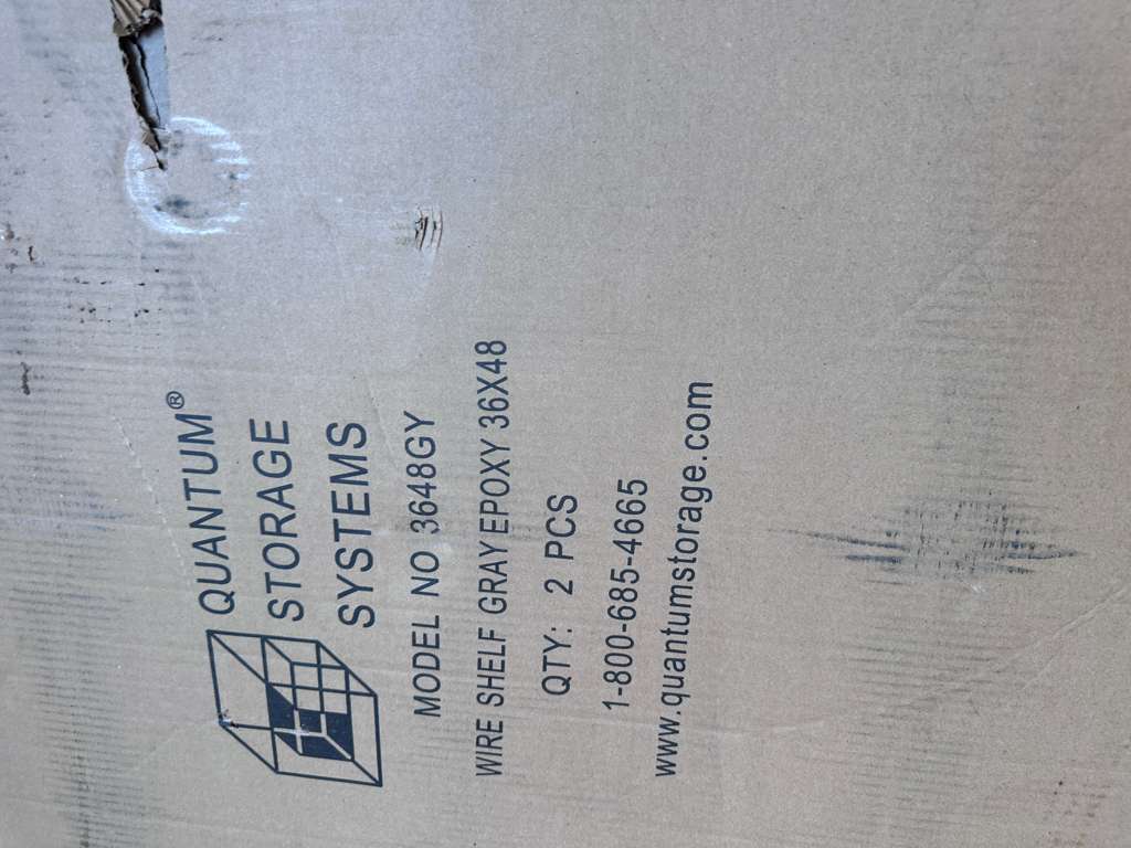 Brand New – Scratch & Dent – Quantum Storage Systems Gray Epoxy Wire Shelving Starter Kit