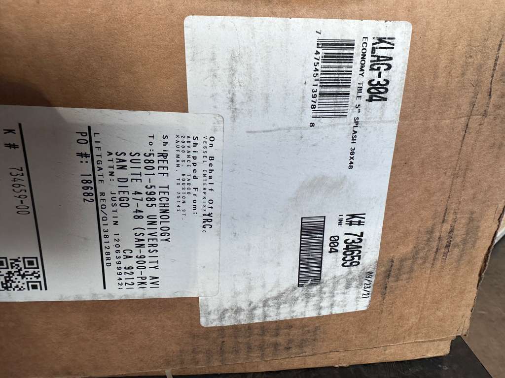 Brand New – Scratch & Dent - Advance Tabco Stainless Steel Work Table