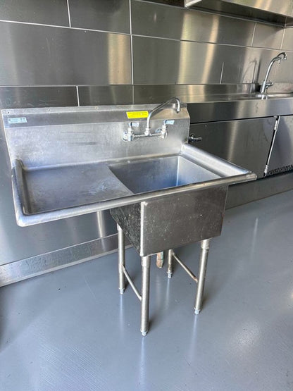 Elite Condition – Commercial Stainless Steel 1-Compartment Prep Sink – Right Drainboard – NSF – Fully Inspected & Ready for Use!