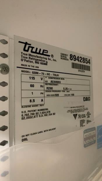 Flawless Condition – True GDM-72-HC~TSL01 – 78 1/8" Three-Section Glass Door Merchandiser – Black – 65.8 Cu. Ft. – 115V – Fully Tested & Operational!