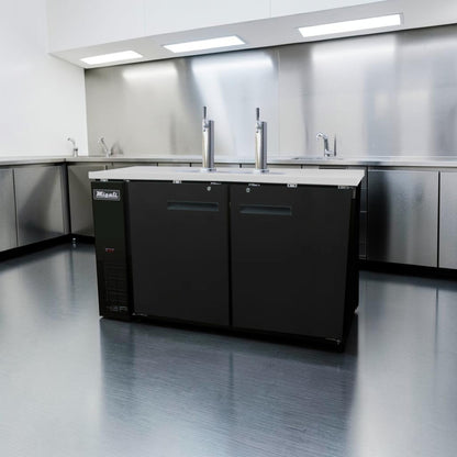 Top-Tier Condition – Migali C-DD60-2-HC 60" Commercial Kegerator Beer Dispenser – Dual Tap (2 Columns) – 2 Keg Capacity – 115V – Fully Tested & Operational!