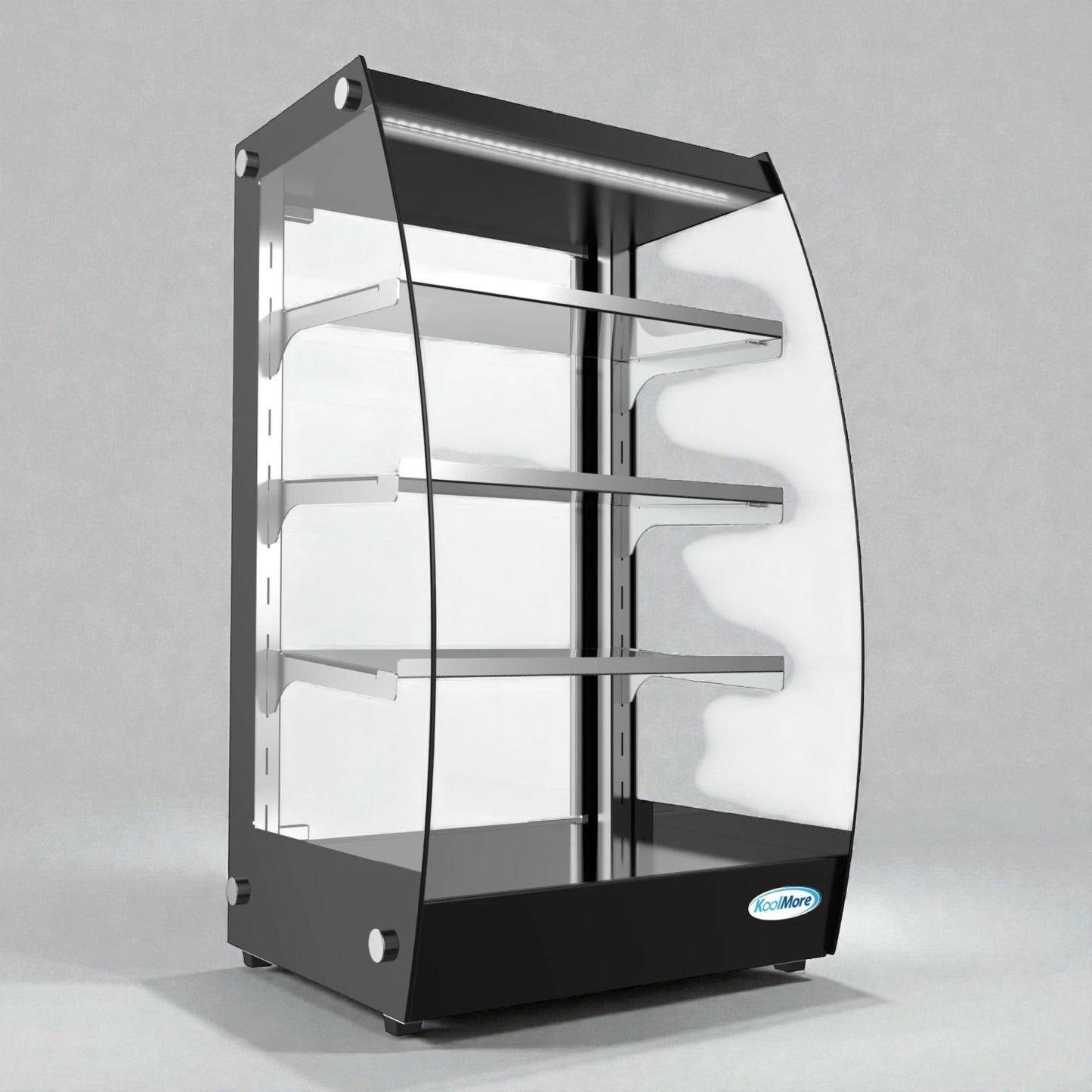 Brand New in Original Box  – Pristine Condition – KoolMore DC-3CB – Countertop Self-Service Pastry Display Case – LED Lighting – Rear Door – 2.7 Cu. Ft.!