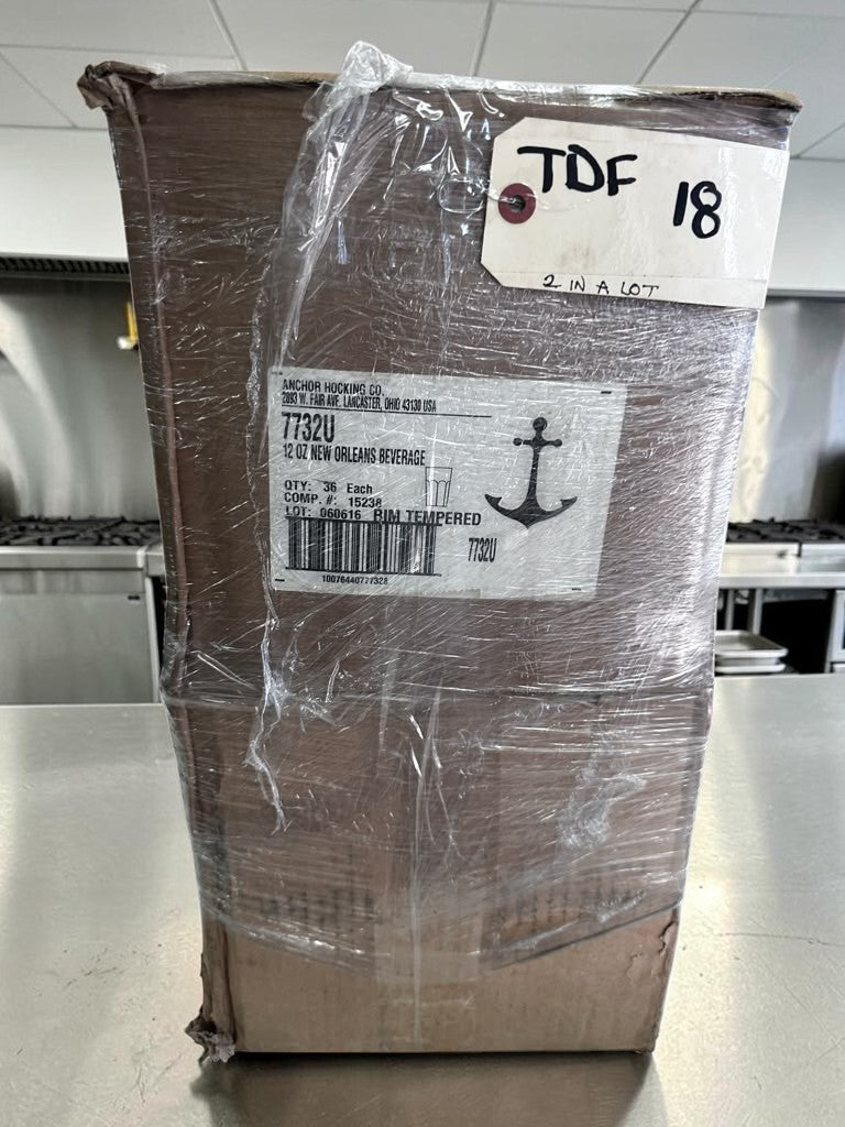 Pristine Condition – Anchor Hocking 7732U – New Orleans 12 Oz. Rim-Tempered Beverage Glass – New in Original Cases & Ready for Commercial Service!