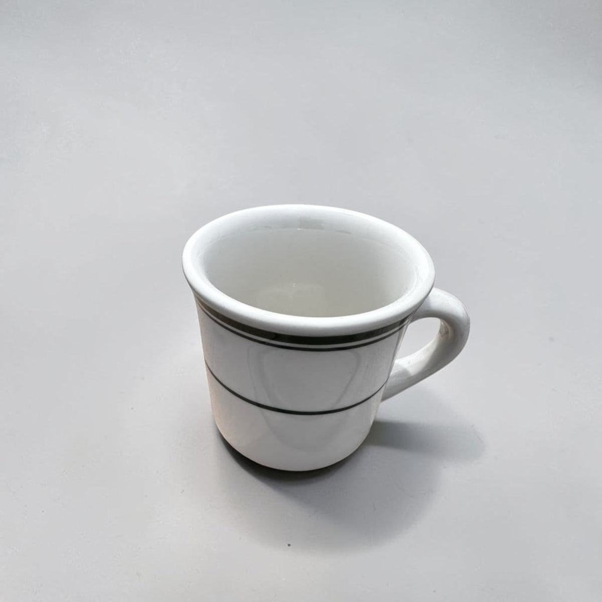Flawless Condition – Tuxton TGB-038 Green Bay – 9 oz Commercial Canton Coffee Mugs – Fully Vitrified China – Green Band – Brand New!