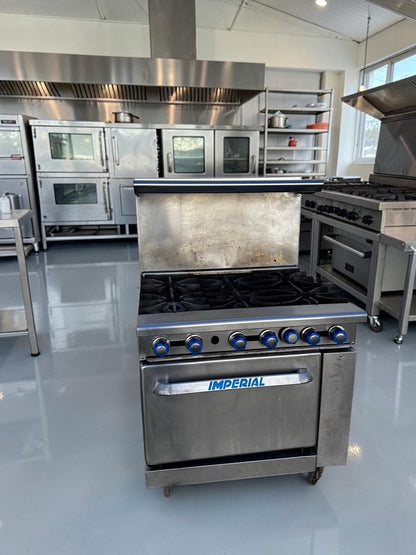 Superior Condition – Imperial IR-6 Pro Series – 36" Commercial 6-Burner Gas Range with Standard Oven – 227,000 BTU – Natural Gas – NSF & CSA Certified – Fully Tested & Operational!