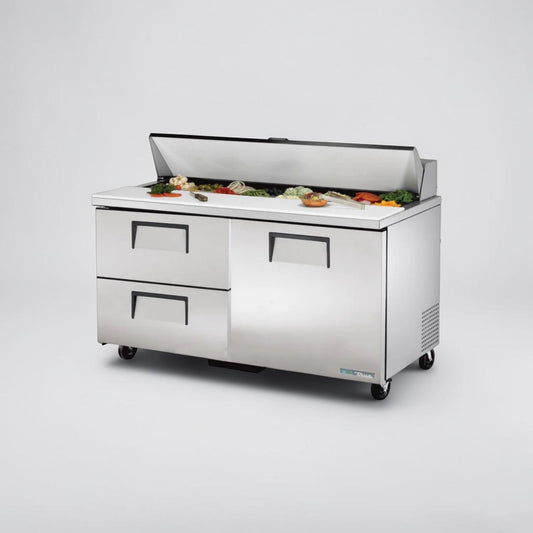 Excellent Condition – True TSSU-60-16D-2 – 60" Refrigerated Sandwich & Salad Prep Table – Right Door with Two Drawers – 115V – NSF & UL Listed – Fully Tested & Operational!