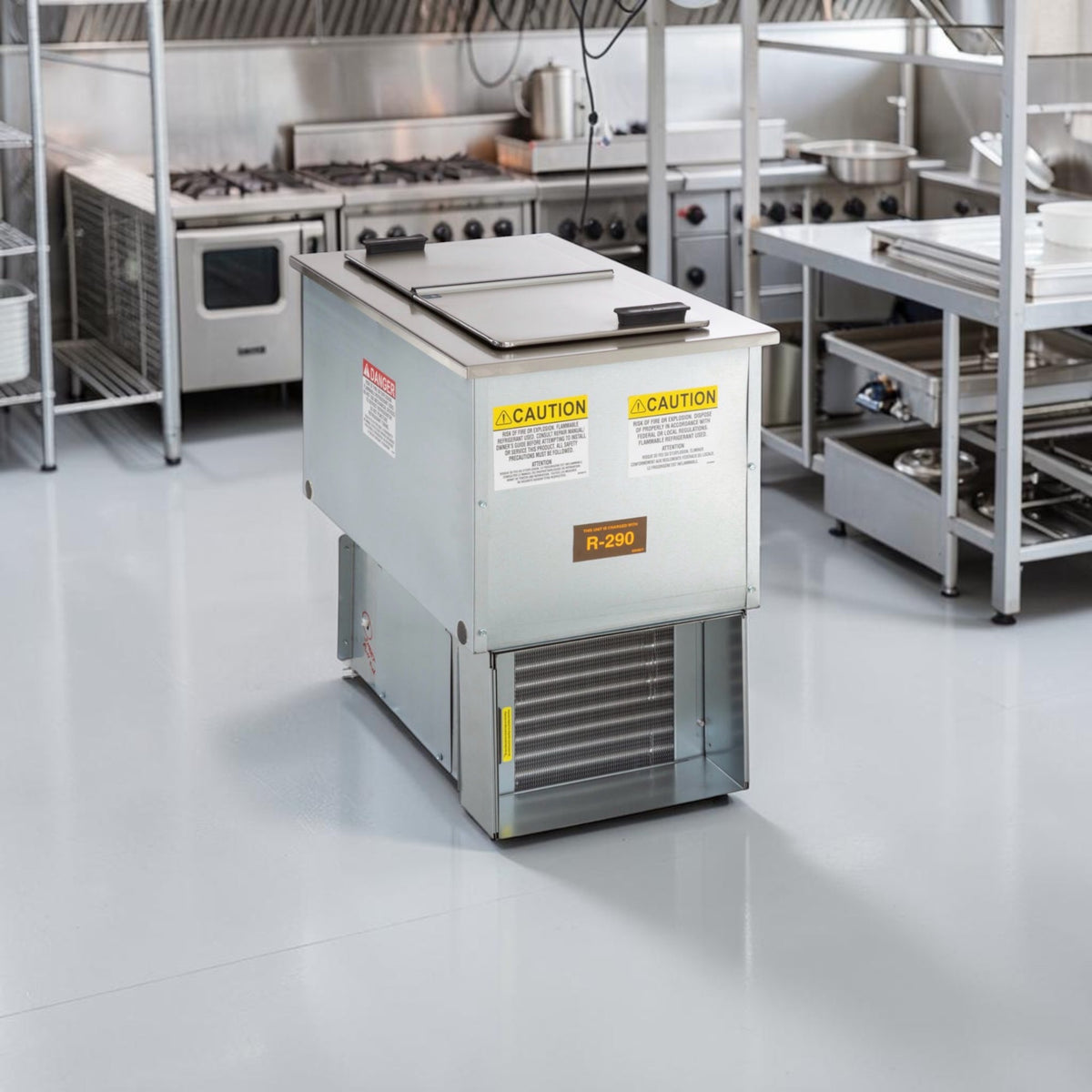 Pristine Condition – Delfield N225P – 6-Gallon Drop-In Ice Cream Dipping Freezer – Dual Stainless Steel Folding Lids – Self-Contained Refrigeration – 115V – NSF & UL Listed – New!