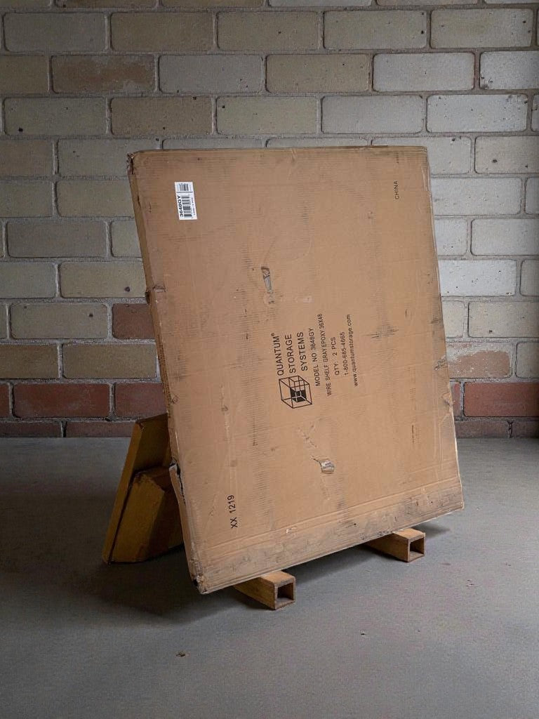 Brand New – Scratch & Dent – Quantum Storage Systems Gray Epoxy Wire Shelving Starter Kit