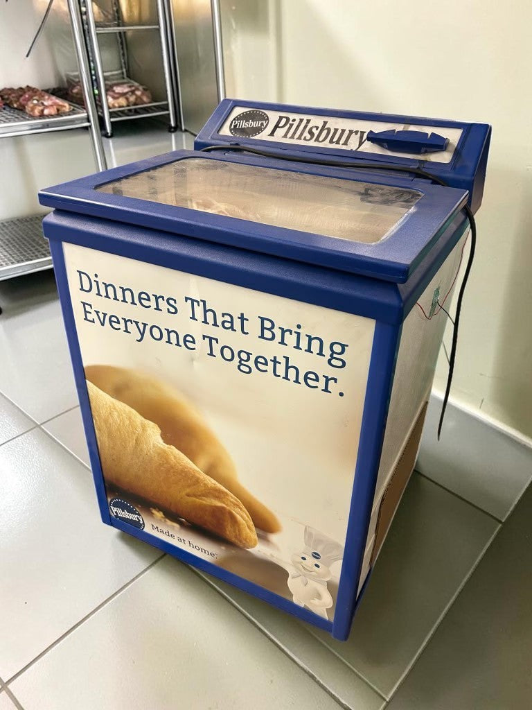 Superb Condition – Pillsbury Mobile Refrigerated Merchandiser – Glass-Top Display Freezer – 22 1/2" x 22 1/2" x 32" – Fully Tested & Operational!